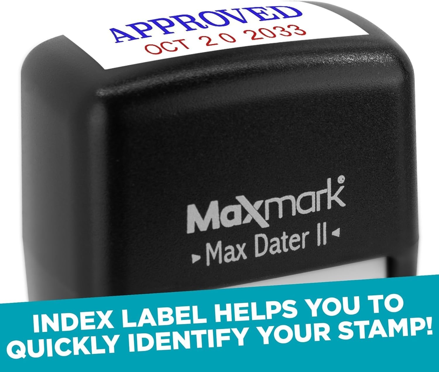 Self-Inking Rubber Date Office Stamp with Completed Phrase & Date - Black Ink...
