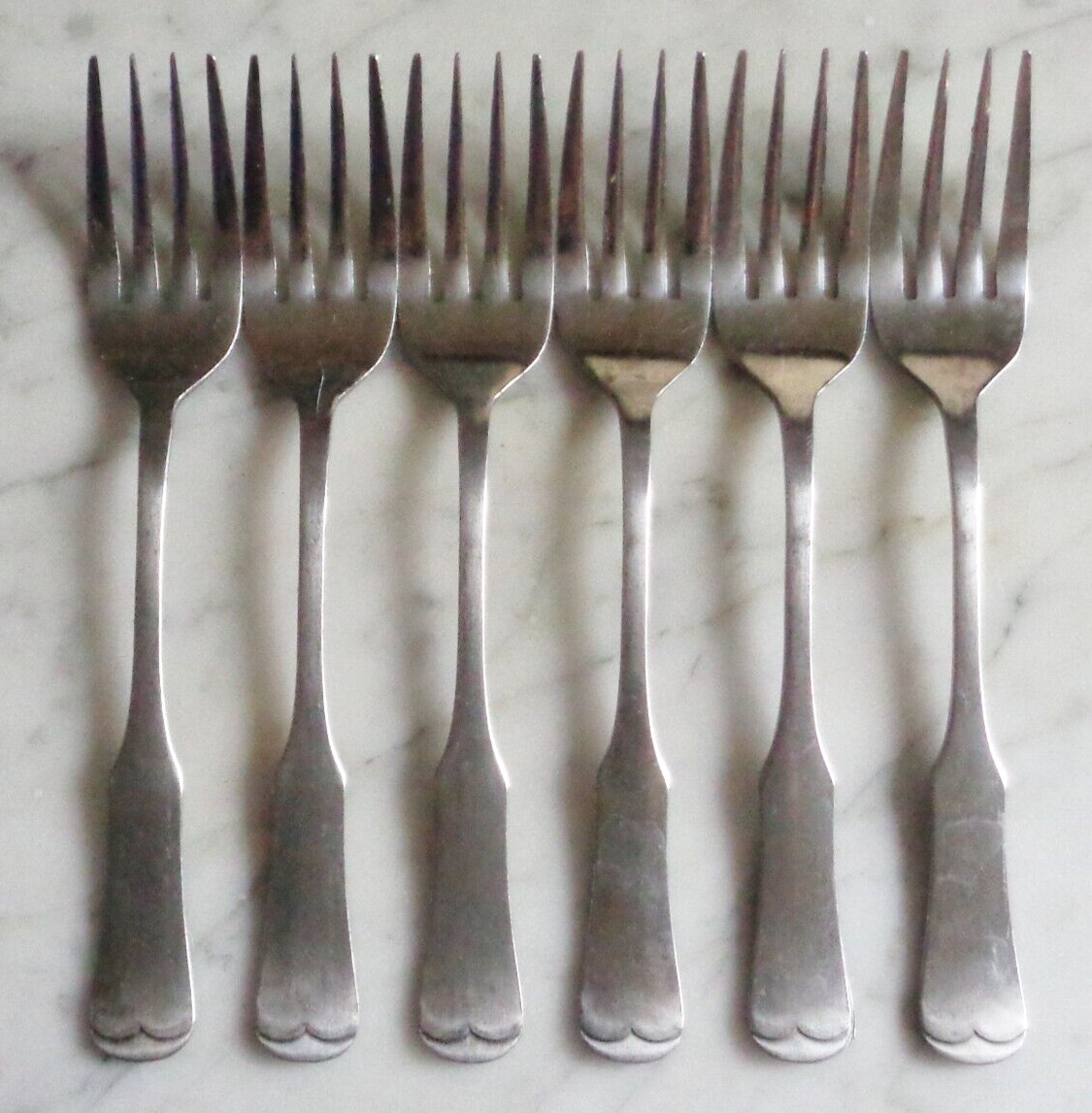 Lifetime Cutlery LCU29 Stainless Japan 6 3/8 inch Set of 6 Salad Dessert Forks