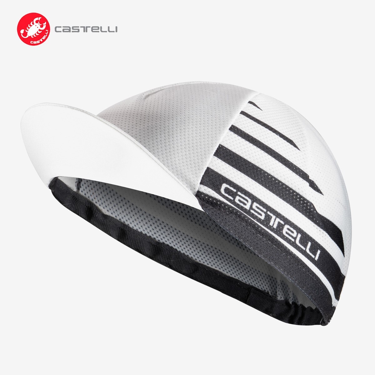 Castelli CLASSICO Breathable Cycling Cap : WHITE/BLACK - One Size