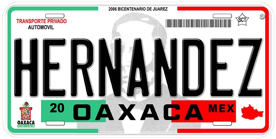 Zaragoza Oaxaca Mexico Any Name Personalized Novelty Car License Plate