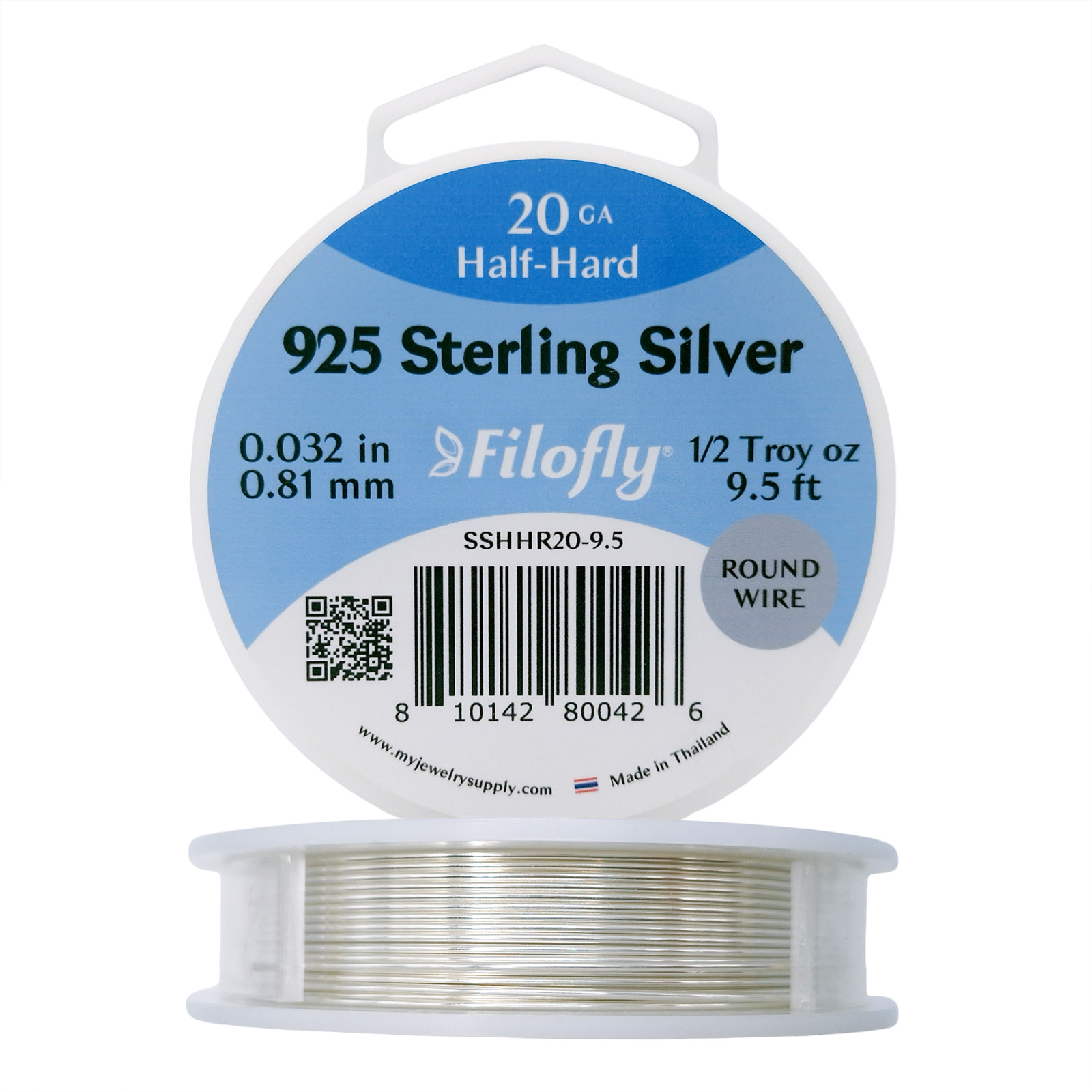 Filofly, 925 Sterling Silver Wire, Half Hard, Round