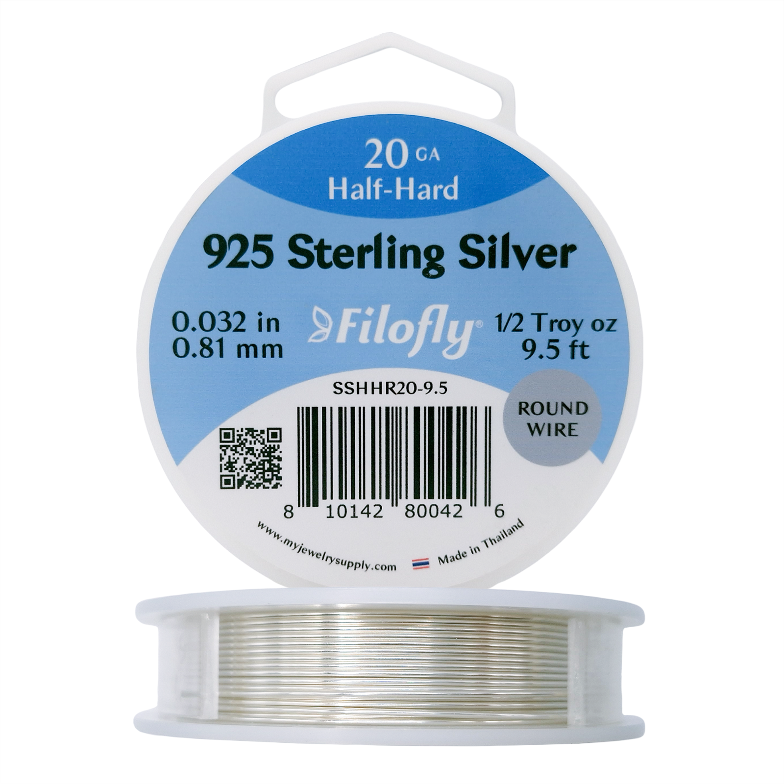 Filofly, 925 Sterling Silver Wire, Half Hard, Round