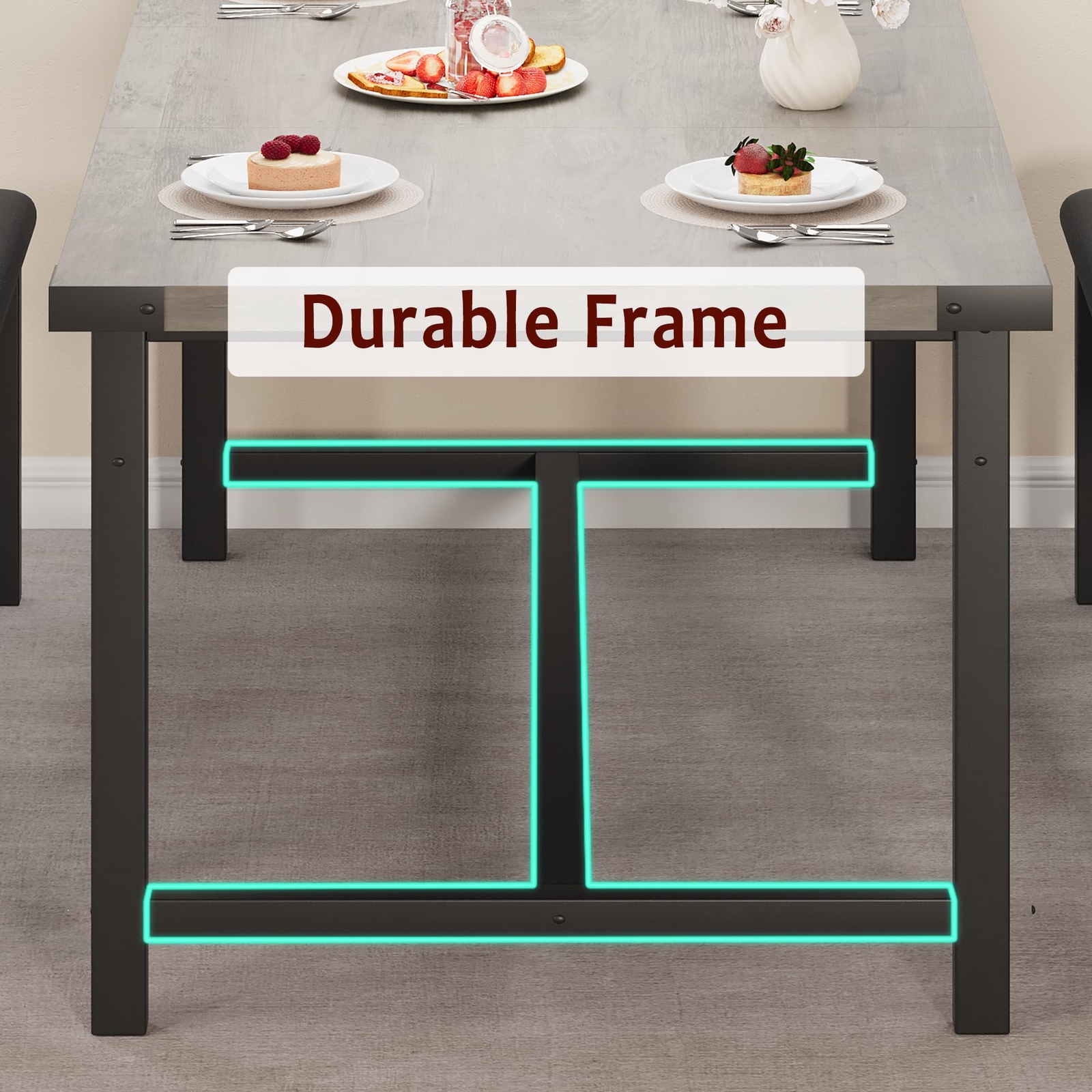 3PC Extendable Dinner Table Home Dining Table Set ,Kitchen Table and 2 Benches