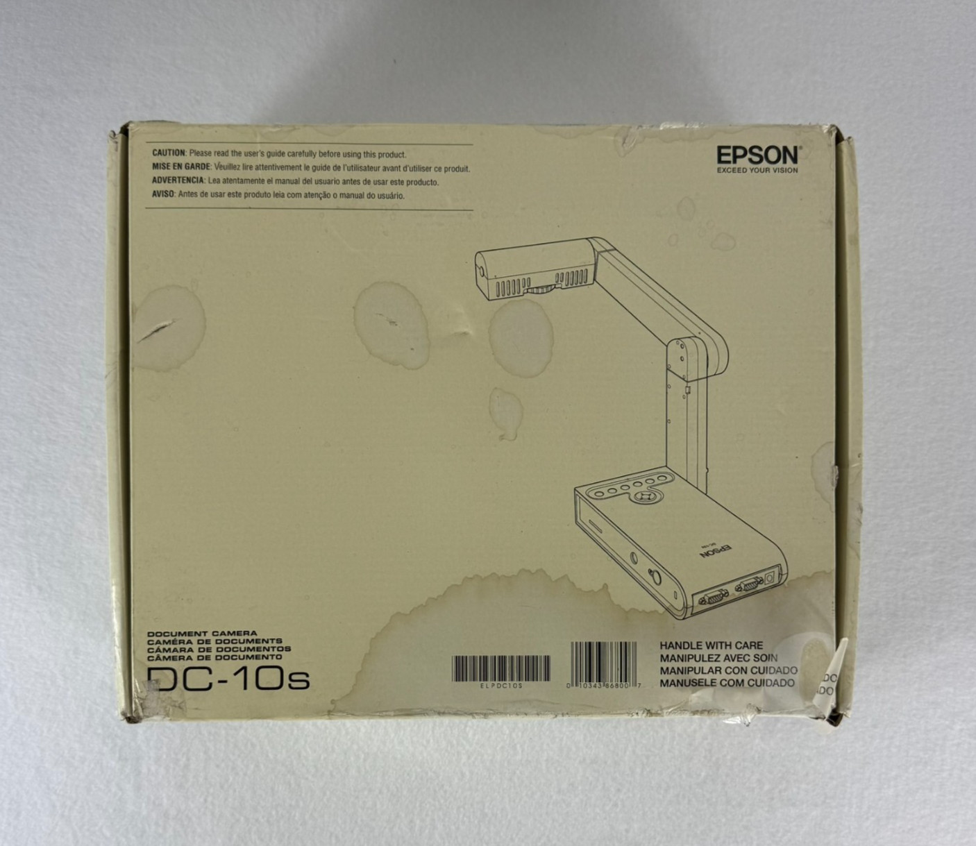 EPSON DC-10s Document Camera Visualizer Open Box Complete w/ Cables ELPDC10S