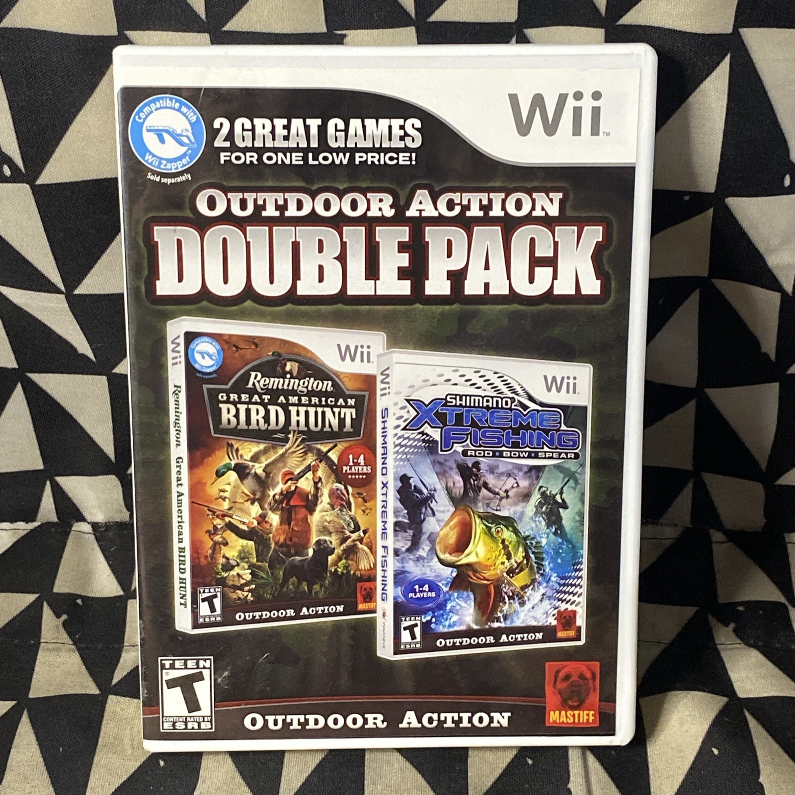 Outdoor Action Double Nintendo Wii Remington Bird Hunt Xtreme Fishing (No Game)