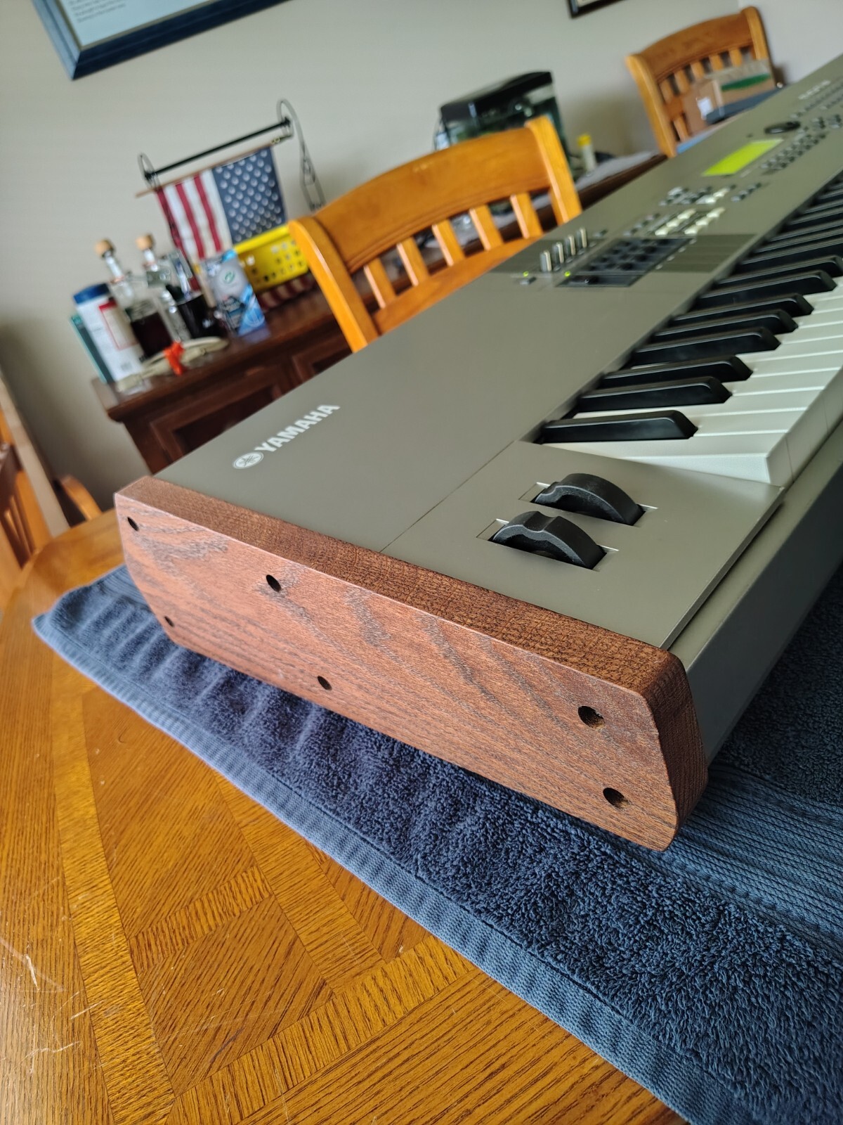 Custom Solid Red Oak Side Panels for Yamaha Motif 8 Classic by niksGear