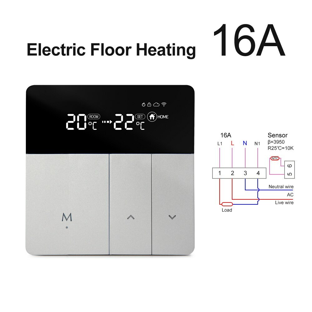 WiFi Smart Thermostat Temperature Controller Tuya Remote Control Work with Alexa
