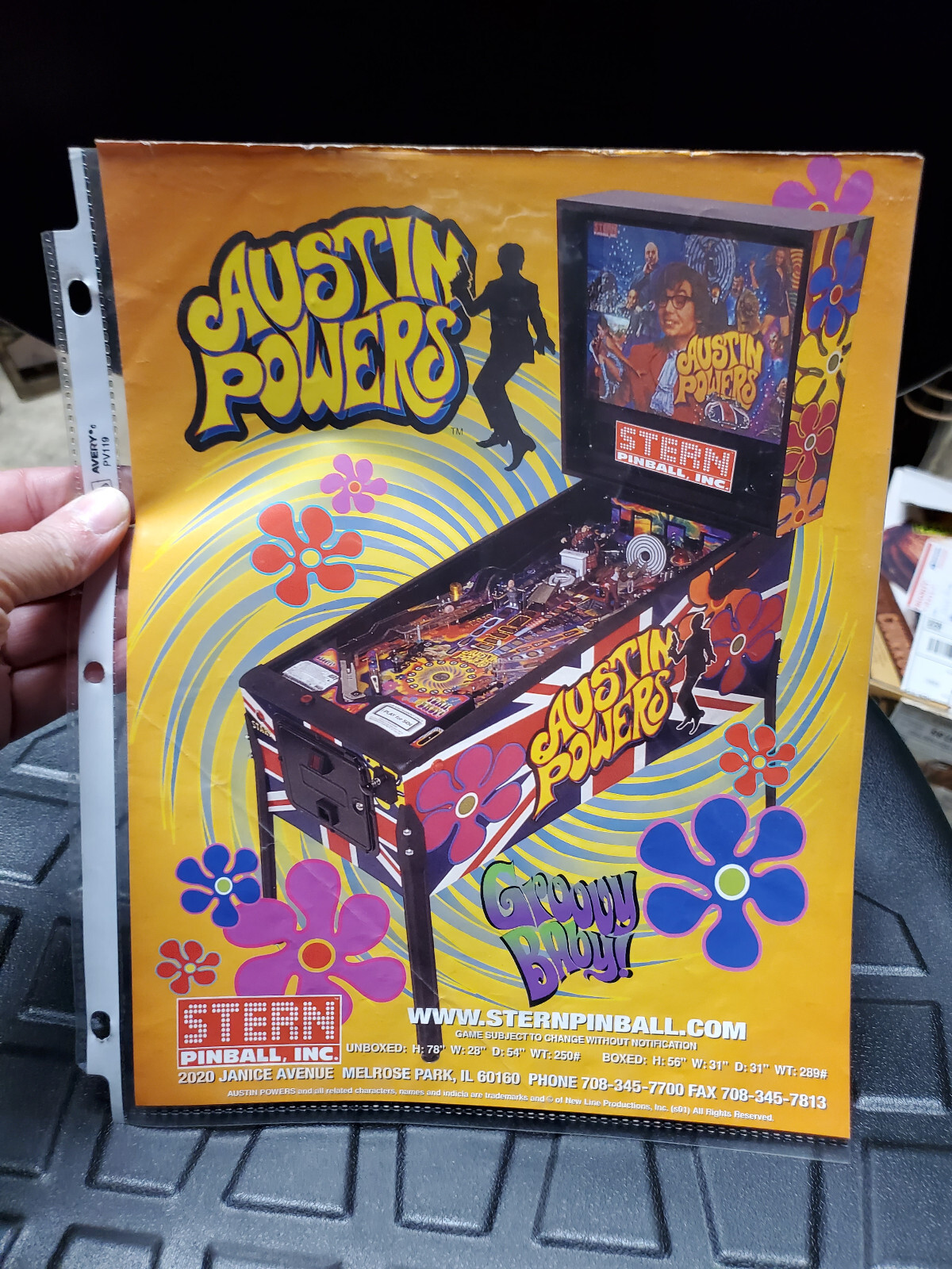 Stern AUSTIN POWERS Pinball flyer- good original