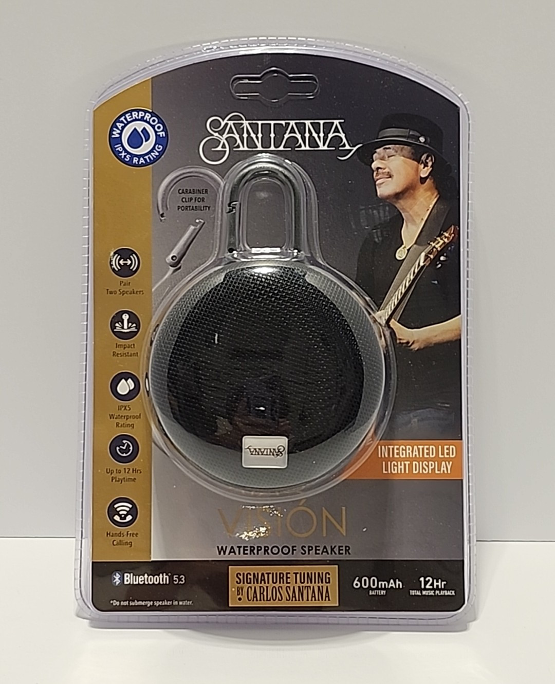 Santana Vision Waterproof Wireless Bluetooth Portable Speaker LED Light Display