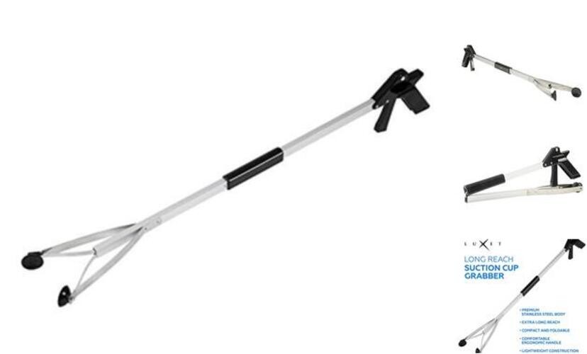 Grabber Reacher Suction Cup Grip Tool- Long 32 Inch 1 Count (Pack of 1) Black
