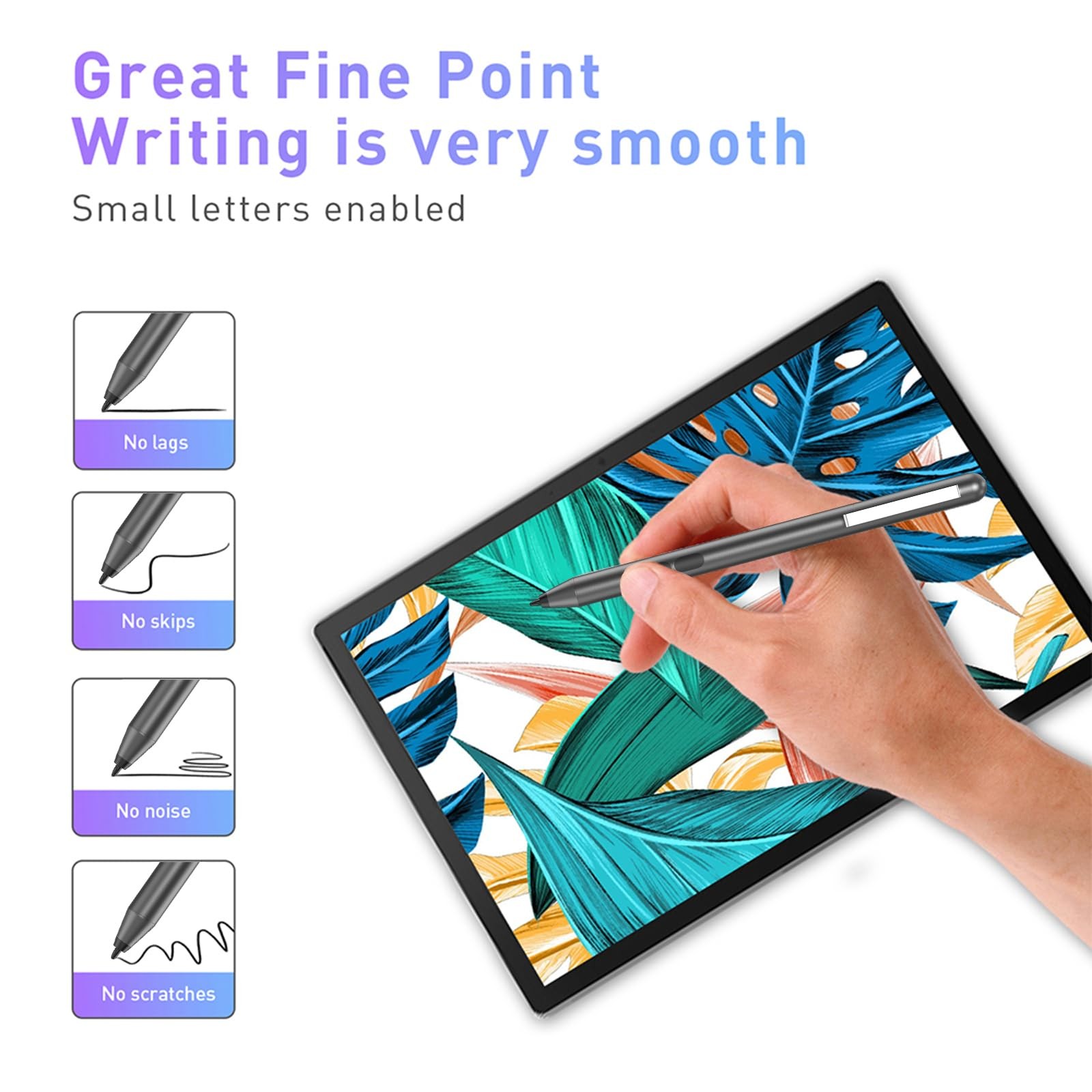 Active Stylus Pen for HP Touchscreen Laptops – 2500H Battery, Palm Rejection ...