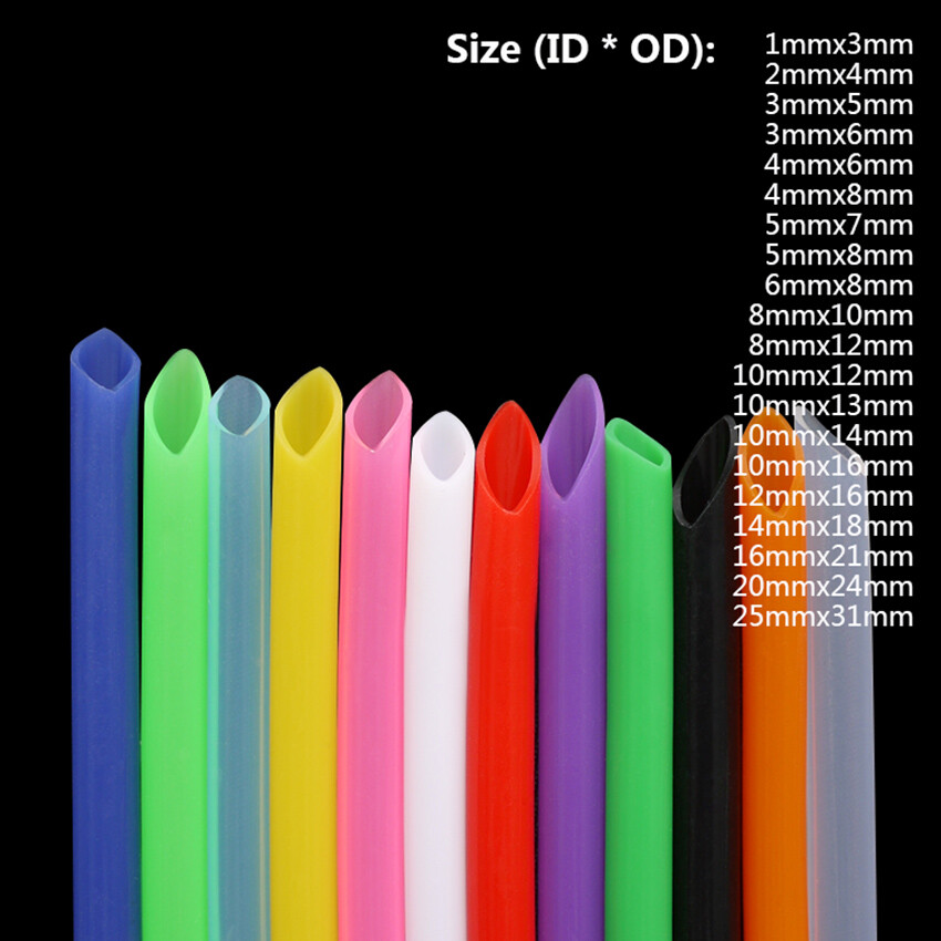 ID 1mm-25mm Food Grade Silicone Rubber Hose Tubing High Temp Resistant 21 Colors