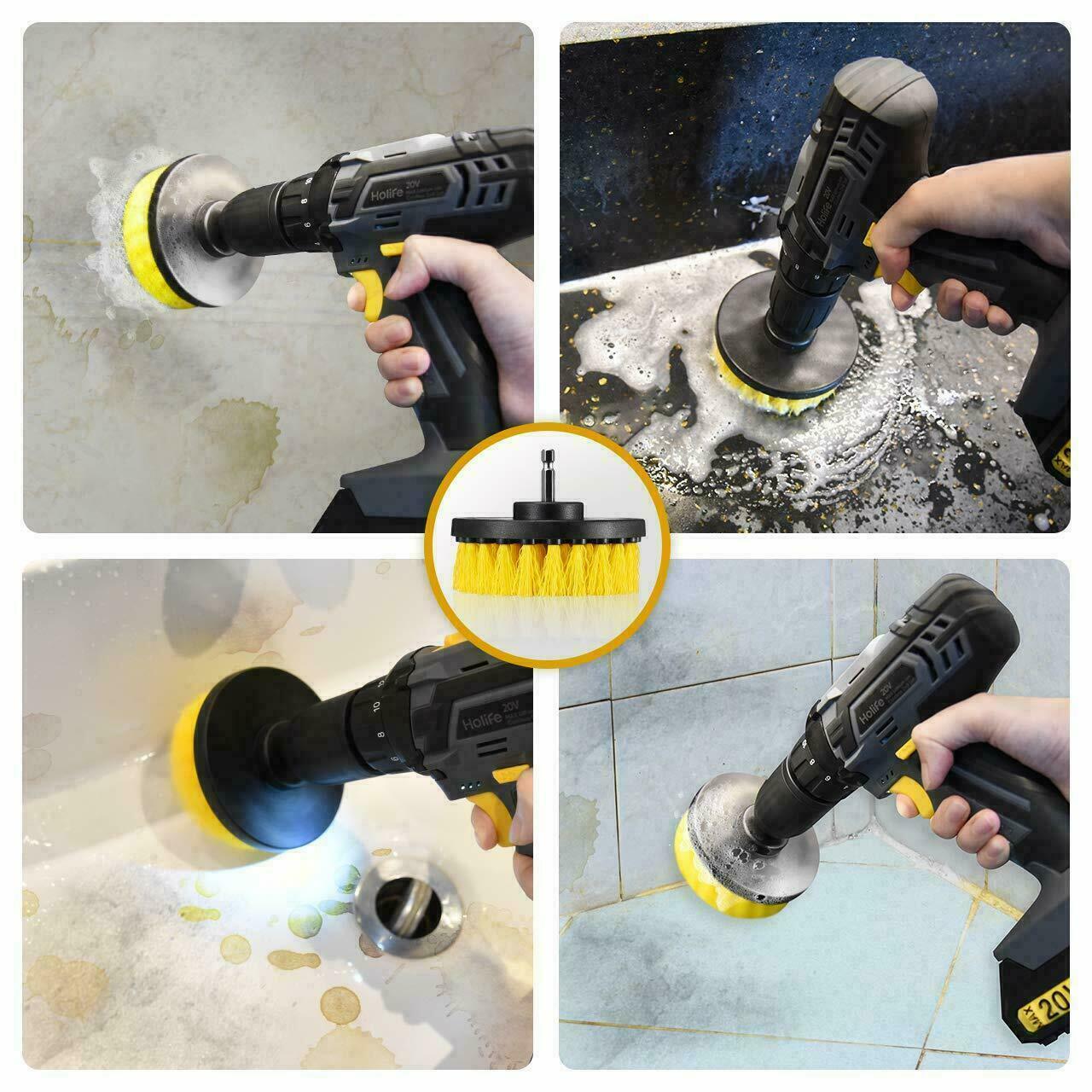 Drill Scrub Brushe Cleaning Attachment Set 3 Pack Power Scrubber
