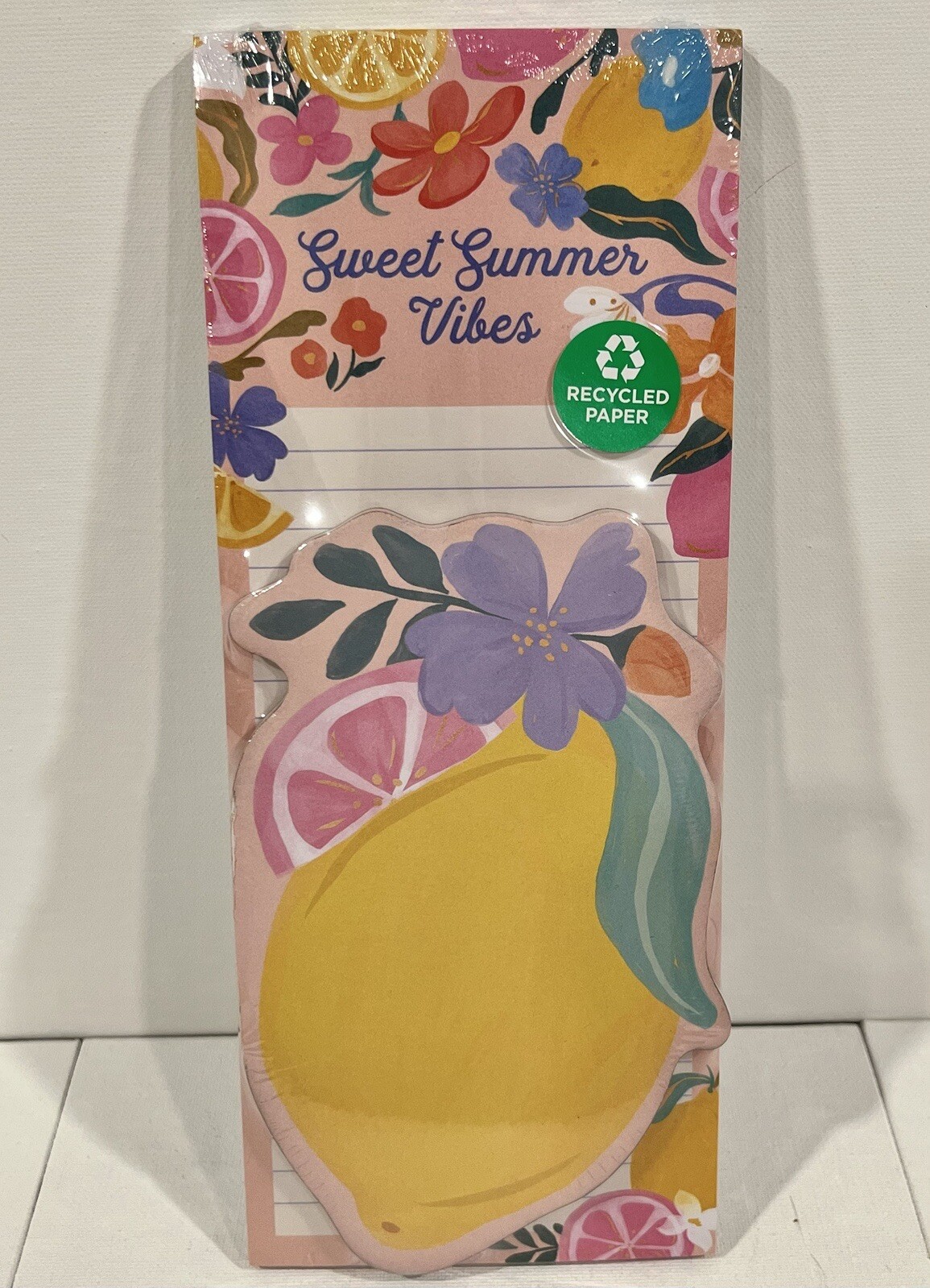 Clementine Magnetic Notepads 2pc Summer Vibes Floral Multicolor Lined NEW
