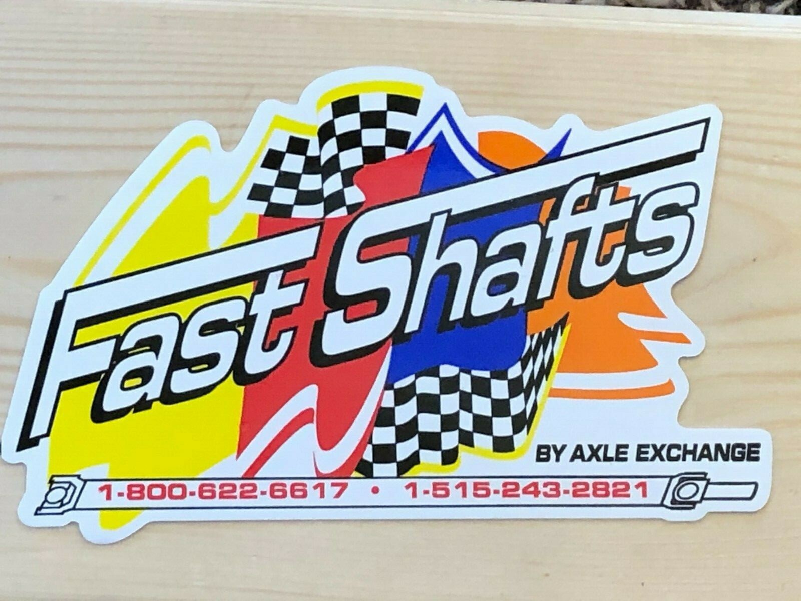 Racing Car Sticker, Fast Shafts, By Axle Exchange, Very Colorful & Cool Looking