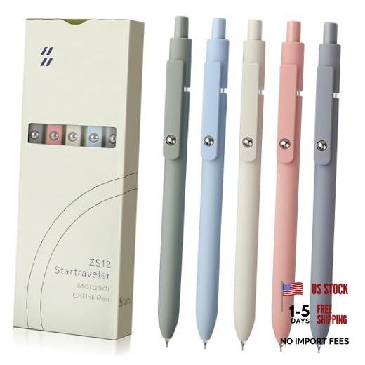 5pcs Gel Pens Quick Dry Ink Pens Fine Point 1 Count (Pack of 5) Morandi