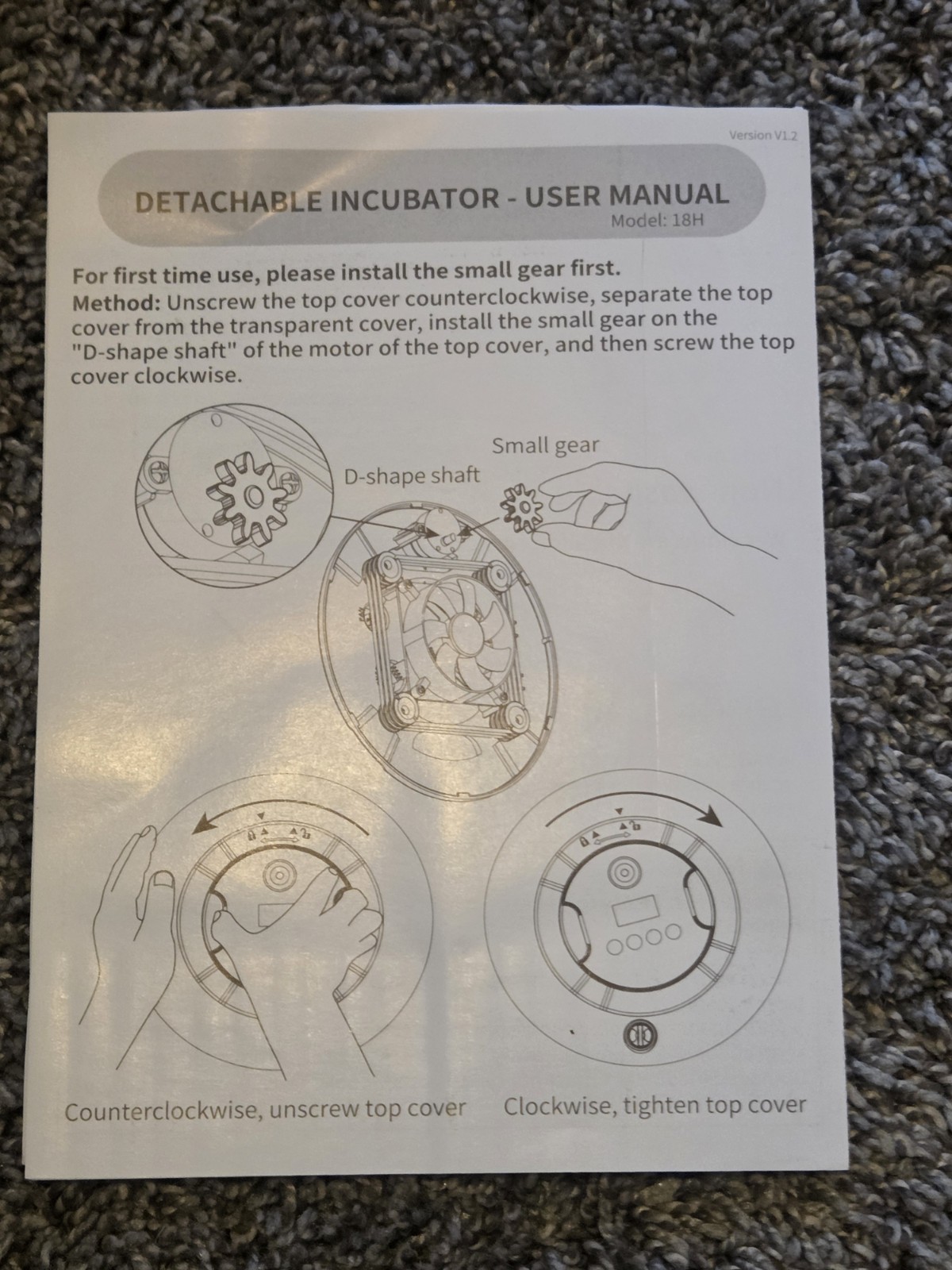 Cieex Incubator for Hatching 18 Eggs w/Automatic Egg Turning & Humidity Control