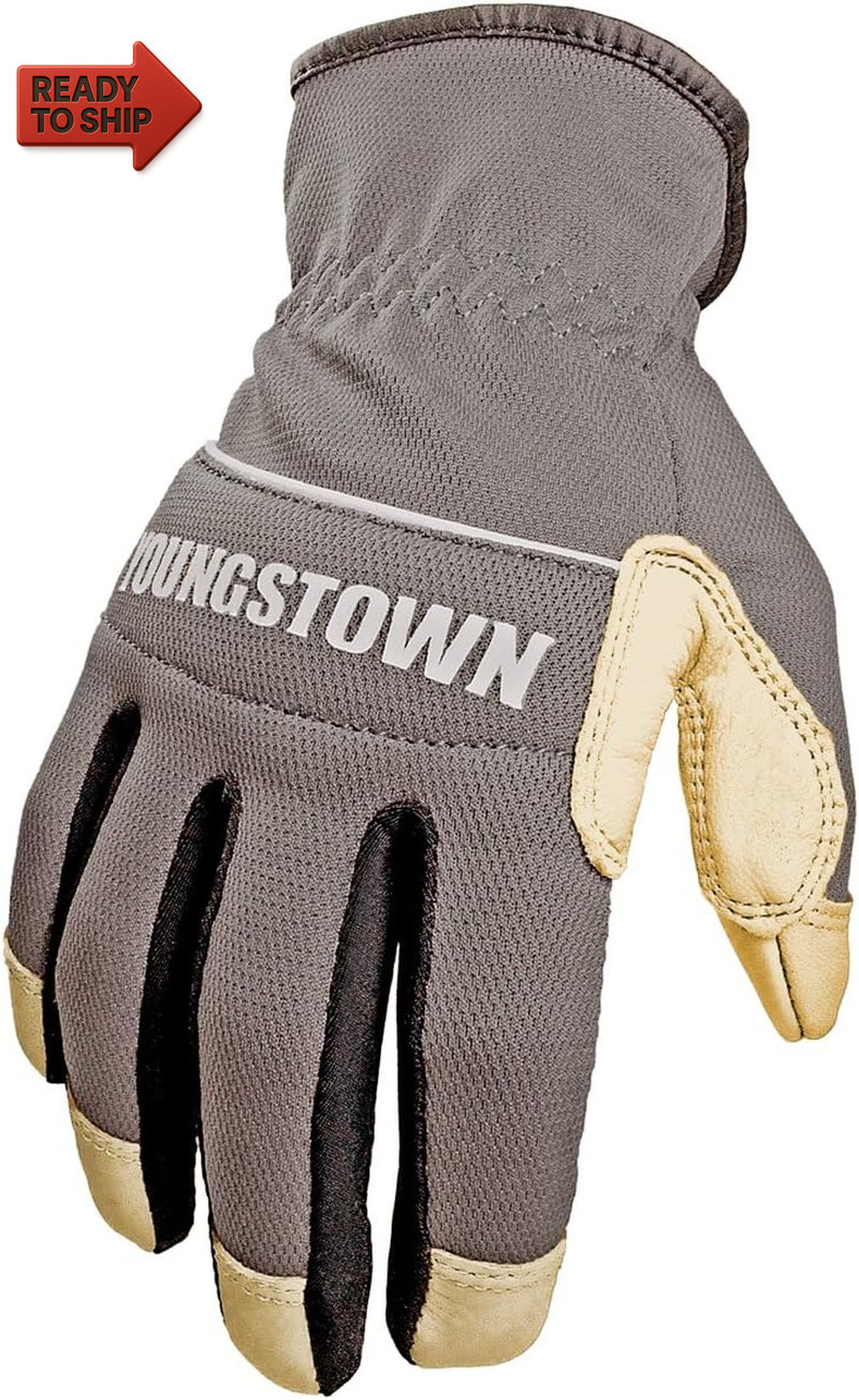 Youngstown Glove 12-3180-70-L Hybrid plus Performance Glove, Large, Gray