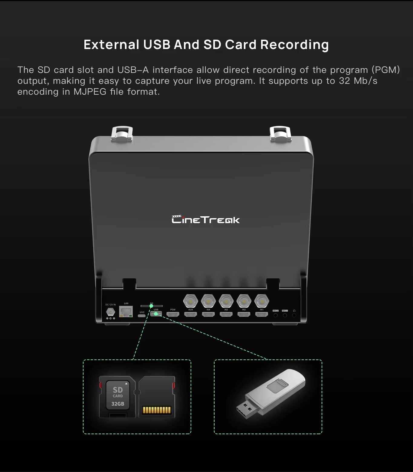 CineTreak Stream Master SDI HDMI Video Switcher 4-CH Controller Panel Recording