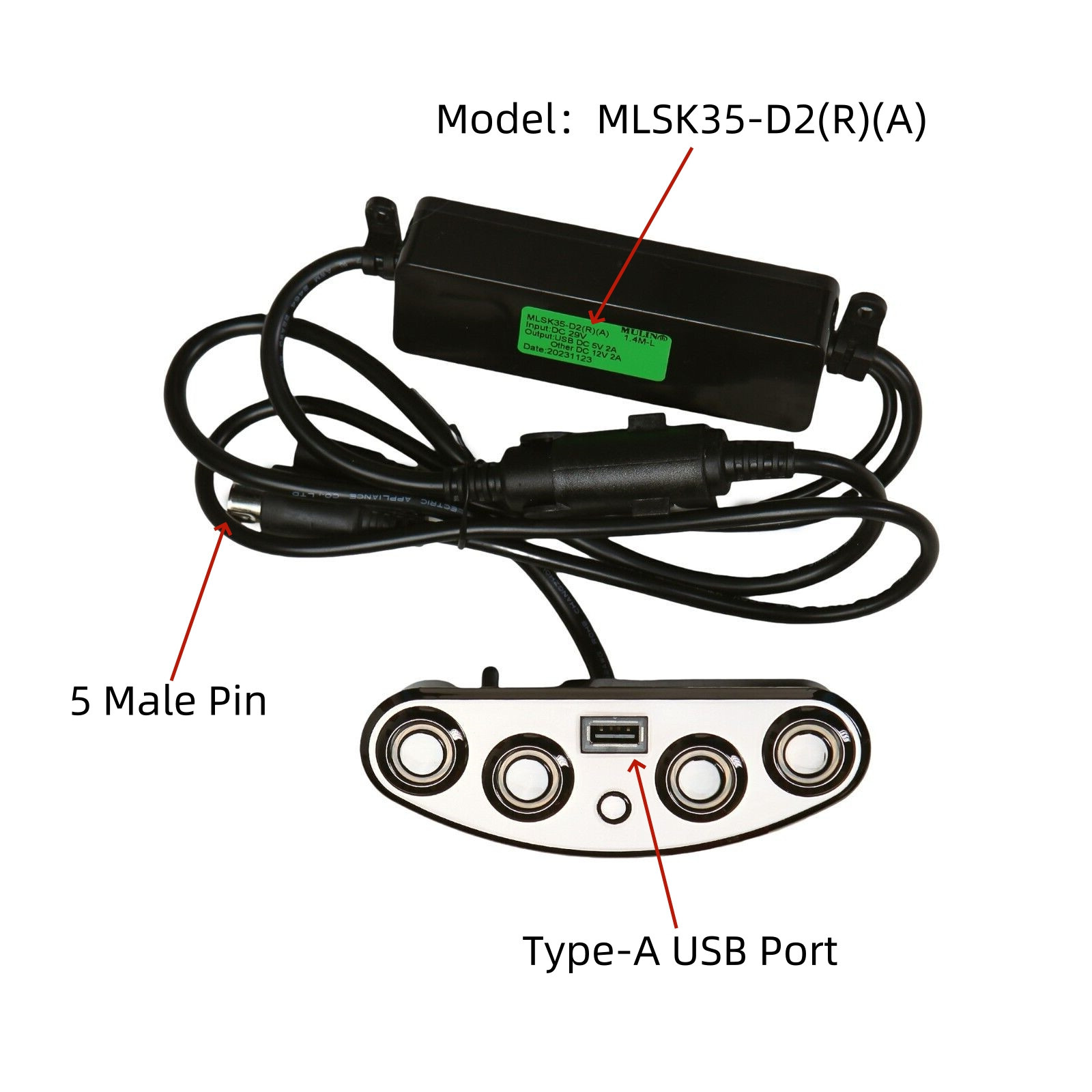 5 Button Switch Hand Control With USB MLSK35-D2 Right (R) (A) for Recliner Chair