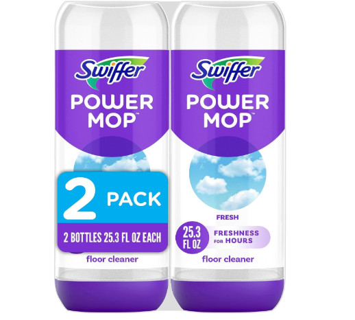 Swiffer Power Mop Floor Cleaning Solution Fresh Scent Floor Cleaner,25.3 oz, 2x.