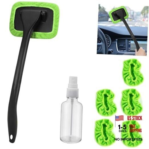 Car Windshield Cleaning Tool, Windshield Cleaner with 5 Washable and Green