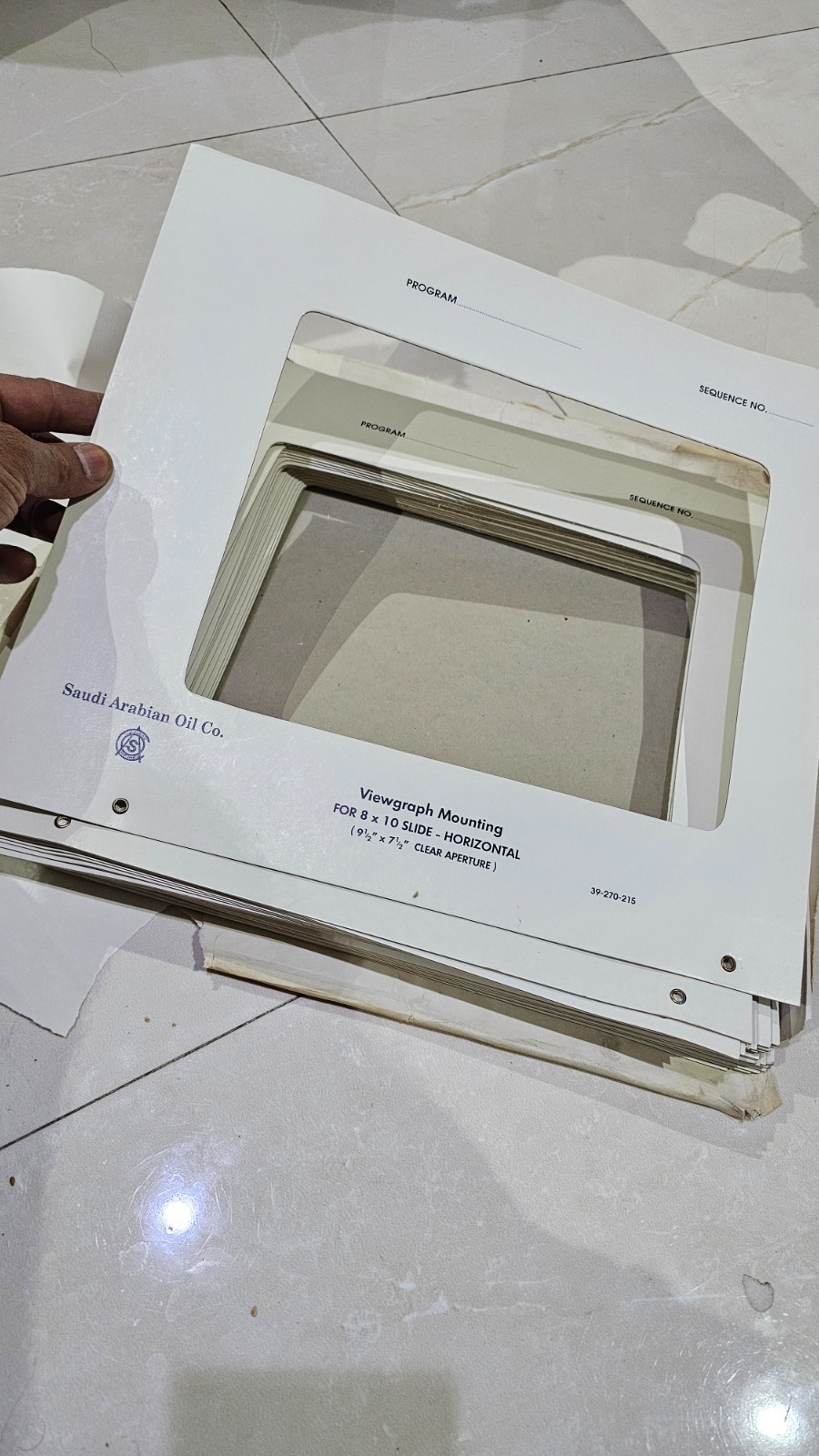 SAUDI ARABIAN OIL CO. VIEWGRAPH MOUNTING 8×10 SLIDE 50 PIECES