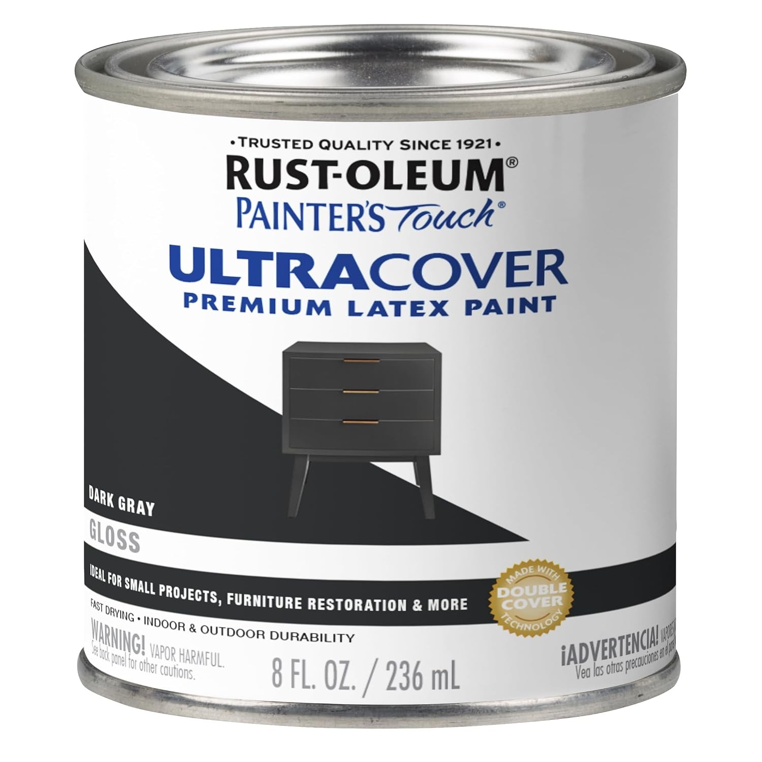 Rust Oleum Painter's Touch Latex Gloss Dark Gray Paint 8 Fl Oz Interior