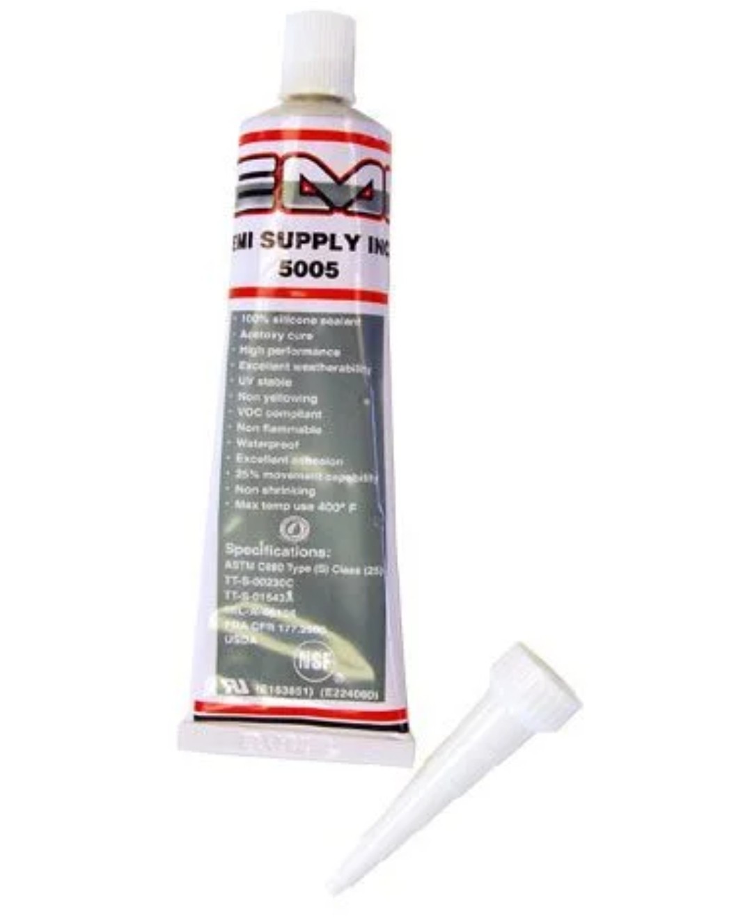EMI Supply EMI5005 Food Grade Silicone Sealant RTV, Clear 2.8oz 5pk