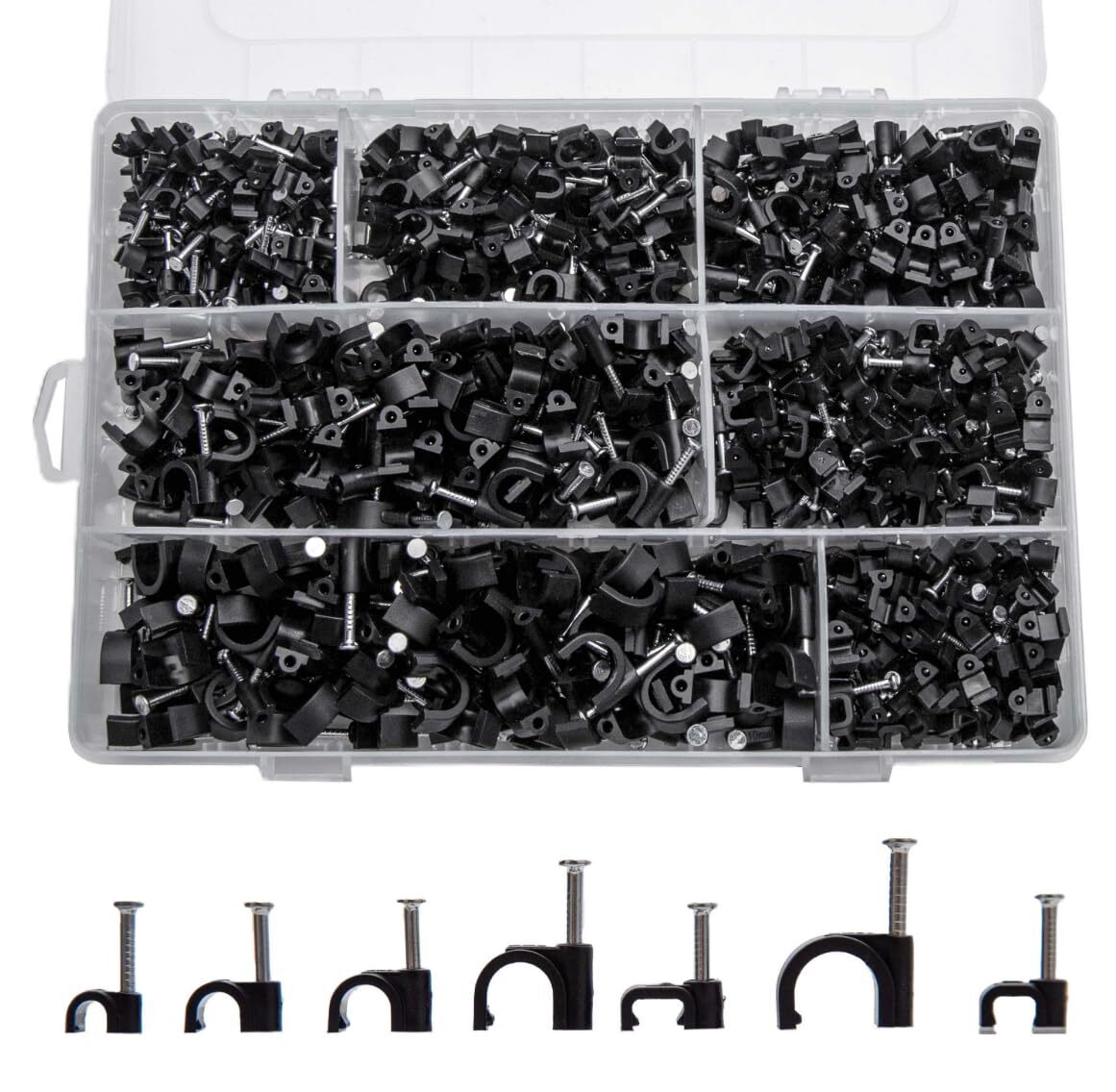700 Pcs Cable Clips With Steel Nails Nail In Cable Clips Black 4/5/6/8/10mm Cabl