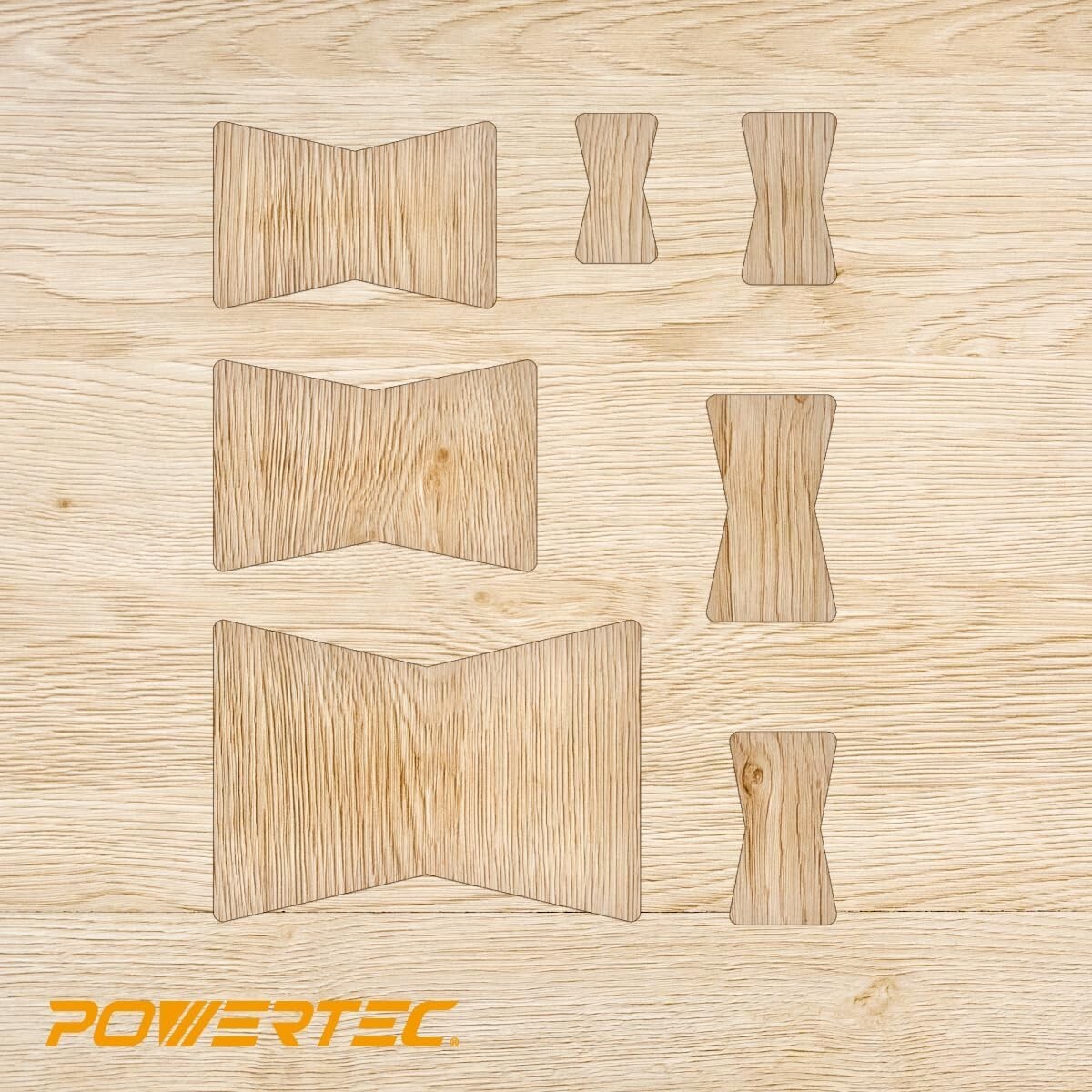 POWERTEC Router Bits Solid Brass Inlay Kit with Butterfly Template Decor Bowtie