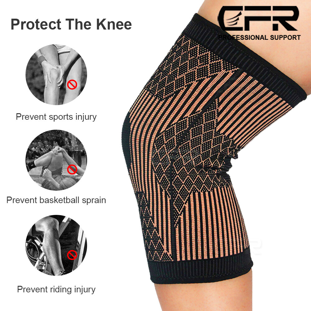 Copper Infused Knee Brace Support Stabilizer Patella Compression Sleeve Wrap Gym