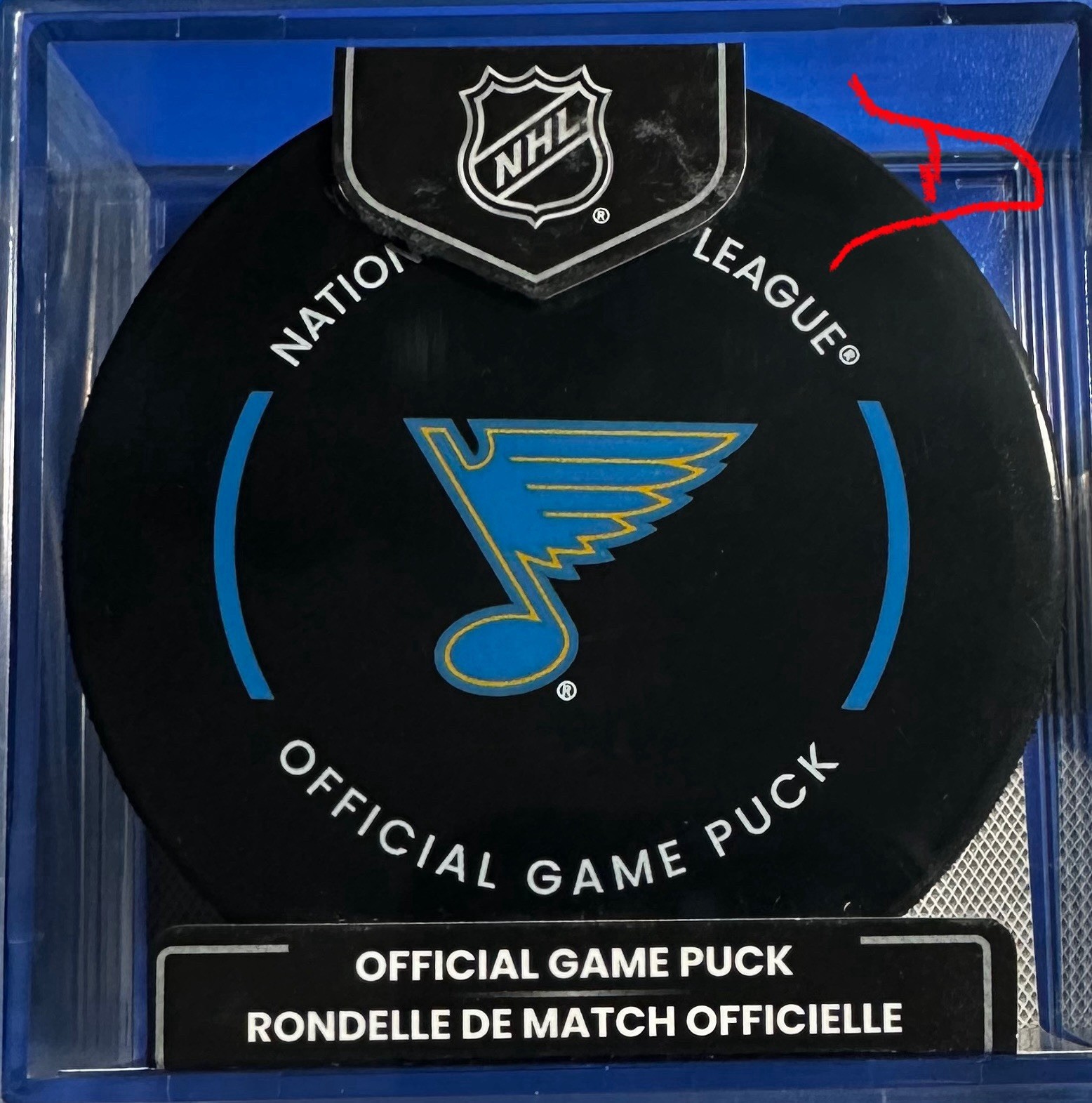 2025-2026 St. Louis Blues (New Logo) NHL Official Game Puck - No Trackers