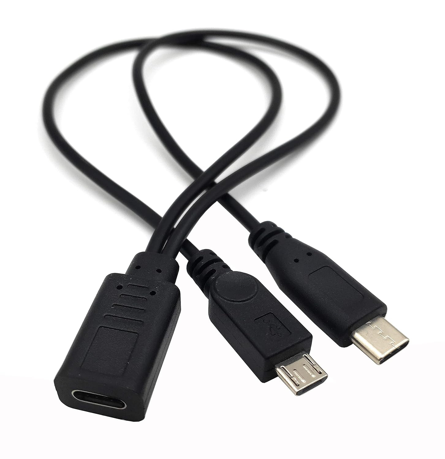 USB C Splitter Cable, USB Type C Female to Male and Micro USB Male Y Splitter Ex
