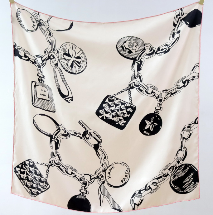 18 Momme Twill Silk Square Shawl Neckerchief 88X88cm Wrap necklace Print Scarf