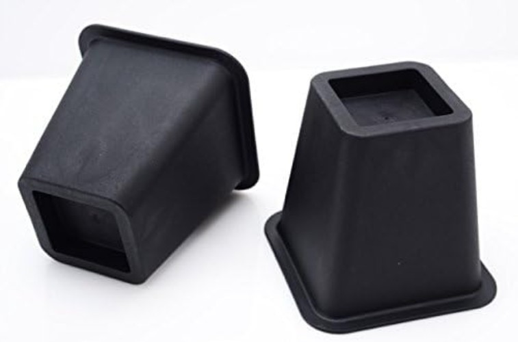 5 Inch Black Bed Risers Durable Plastic Stackable Furniture Elevators for Dorms