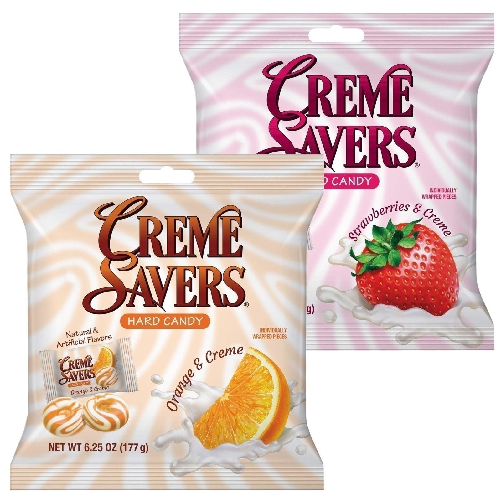 Creme Savers Strawberry & Cream and Orange & Cream, 6.25 Ounce Bags