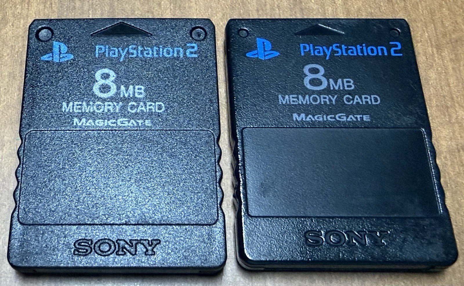 x2 Sony Playstation 2 PS2 OEM 8MB Zen Black Memory Card SCPH-10020 Lot CLEANED