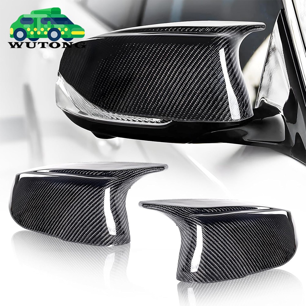 2x Rear Carbon Fiber Side Mirror Cover Caps For Infiniti Q50 Q70 14-20 Q60 16-20
