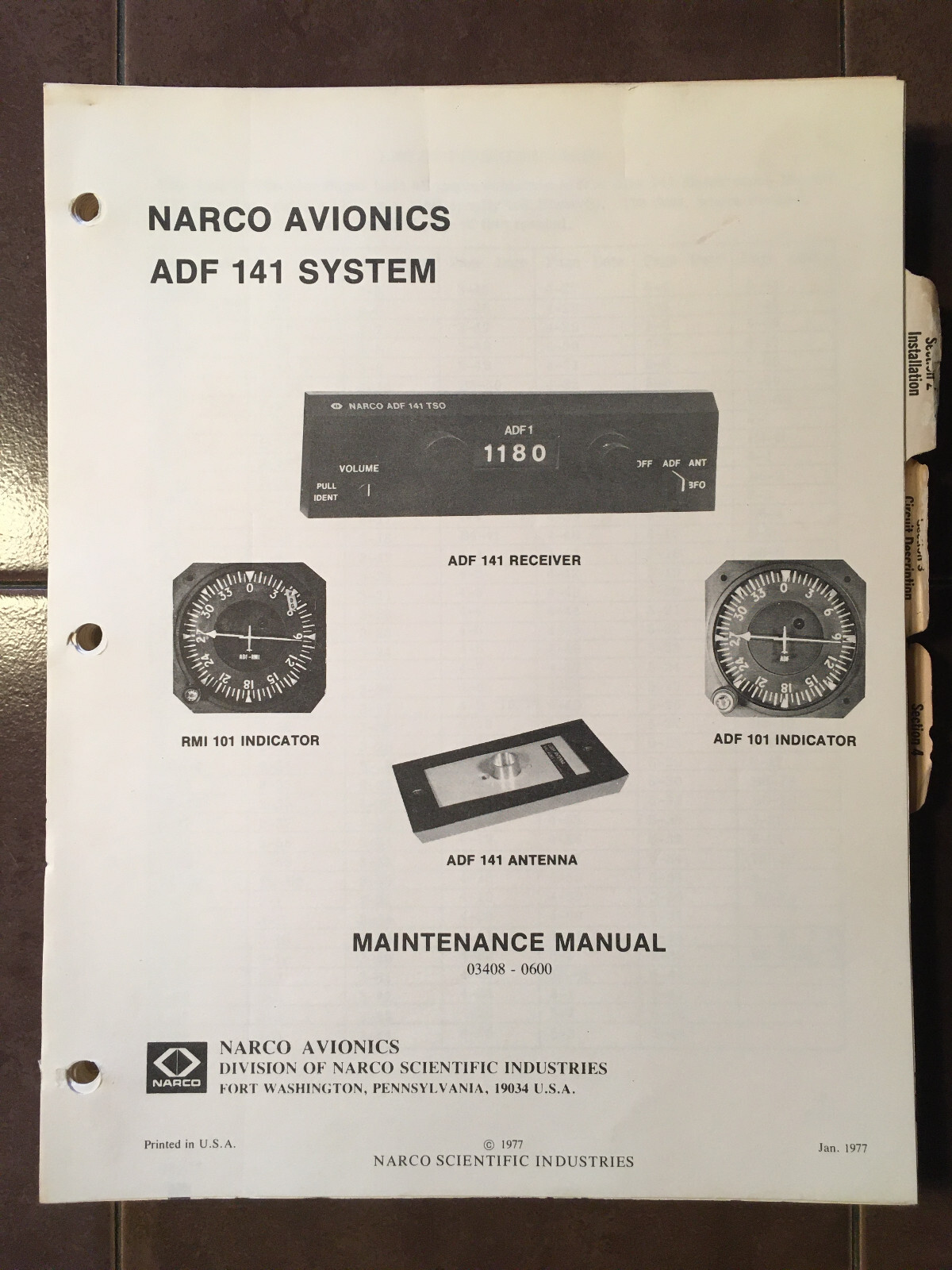 Narco ADF-141 Install & Service Manual
