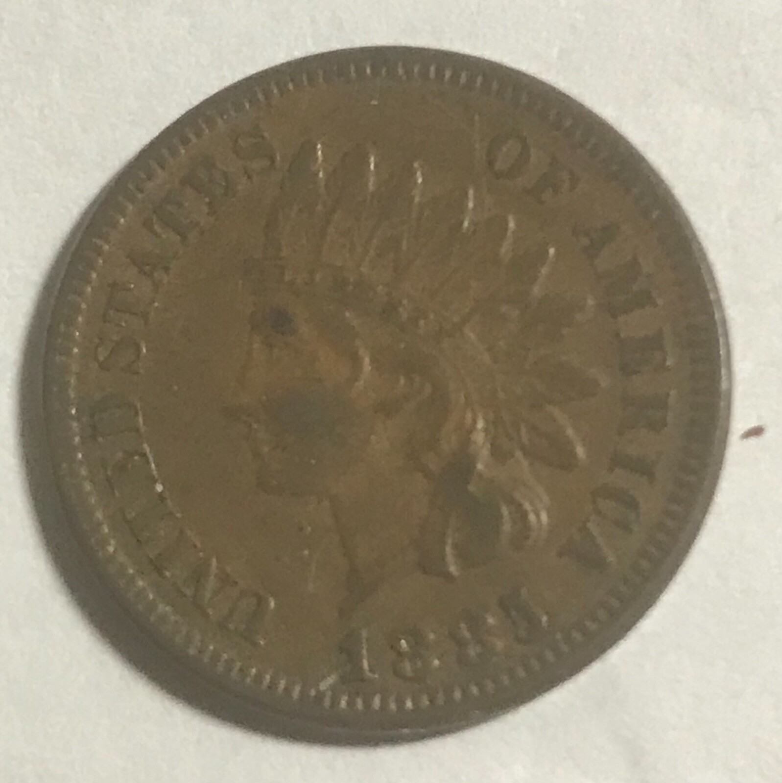 1885 Indian head cent , XF , Scarce