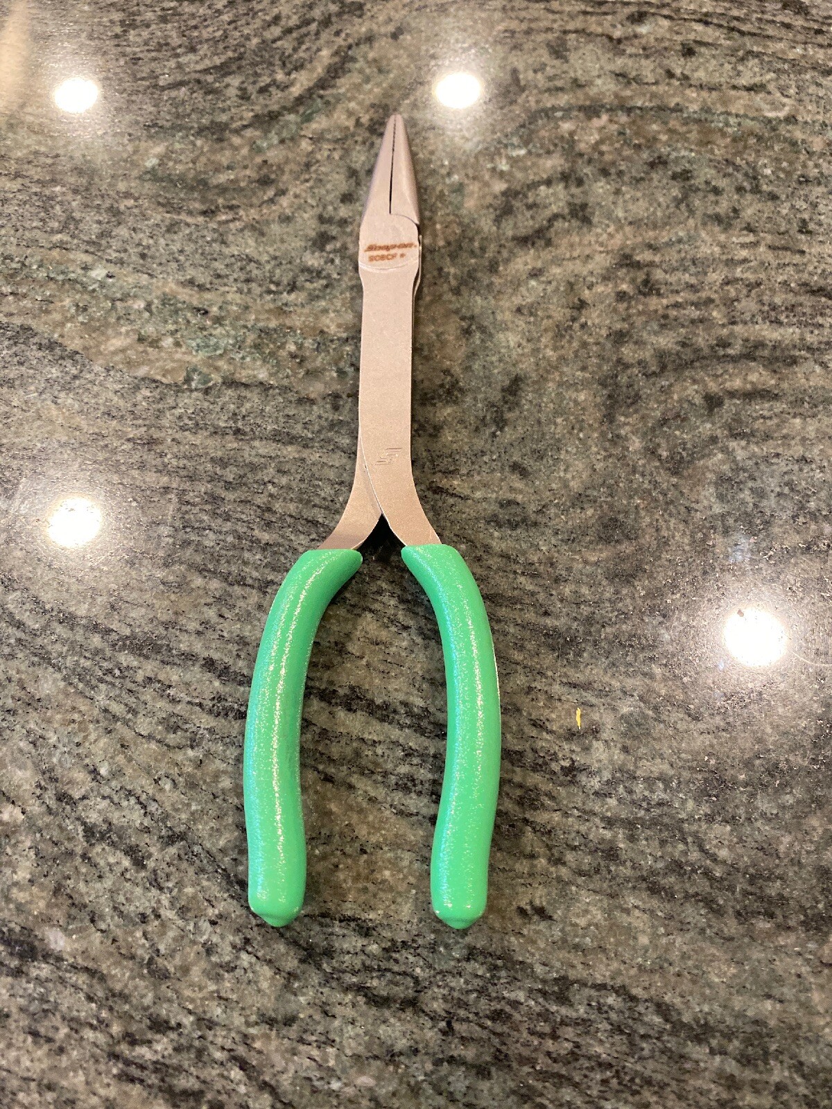 Snap-on 908cf 9" stork needle nose pliers green new