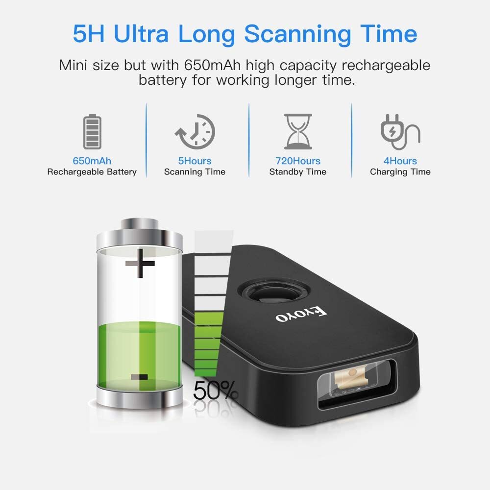 Eyoyo 10pcs/Set Portable 1D Bluetooth Barcode Scanner USB Image Scanning Reader