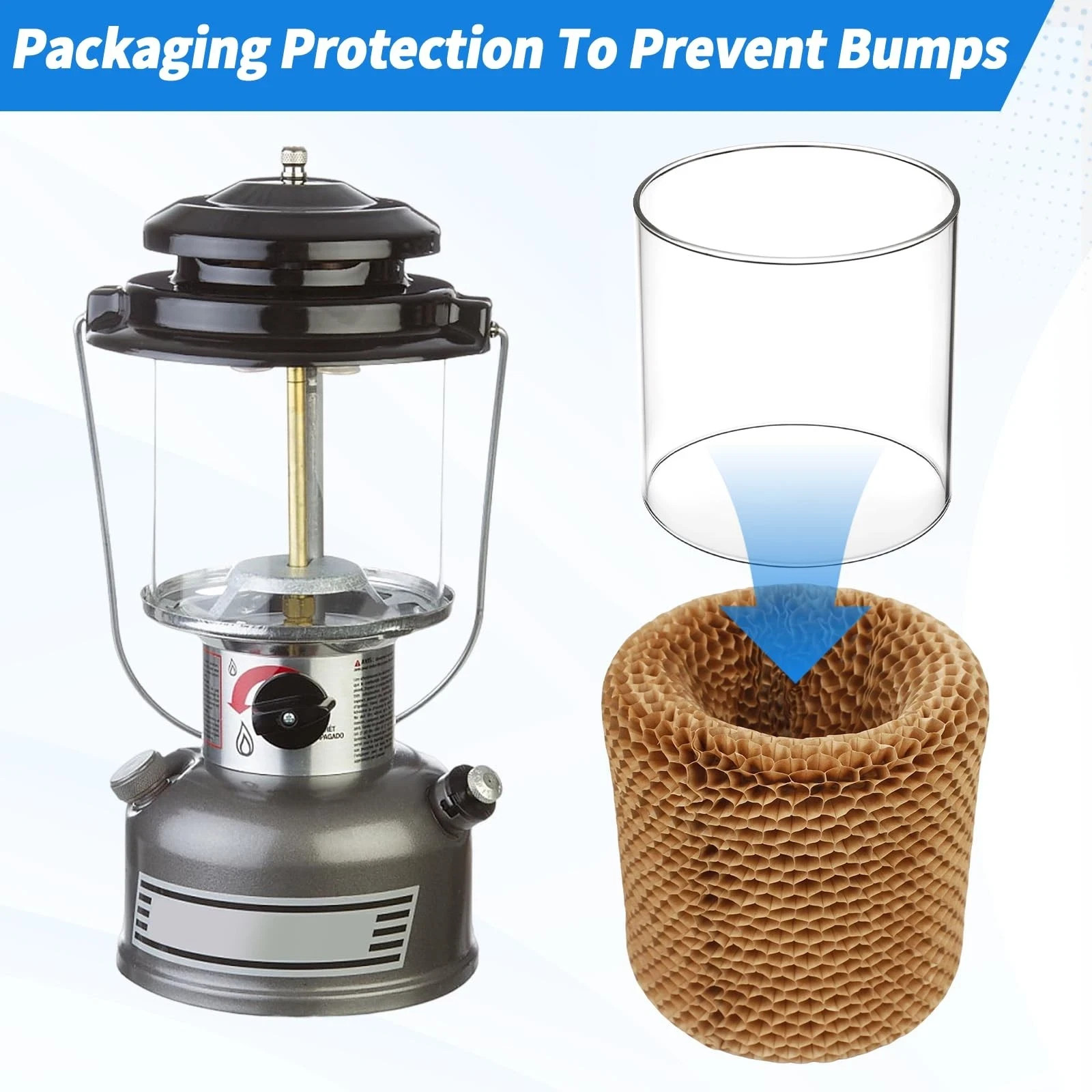 10-Pack Propane Lantern Mantles with Glass Globe: U-Shape & Standard Replacement