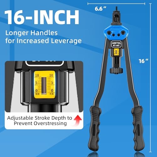 Rivet Nut Tool, 16" Rivnut Tool Kit with 15 Metric and 16" Rivet Nut Tool Kit