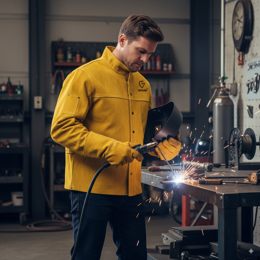 Premium Welding Jacket High Quality Cow Split Welding Jacket Small Medium Sizes
