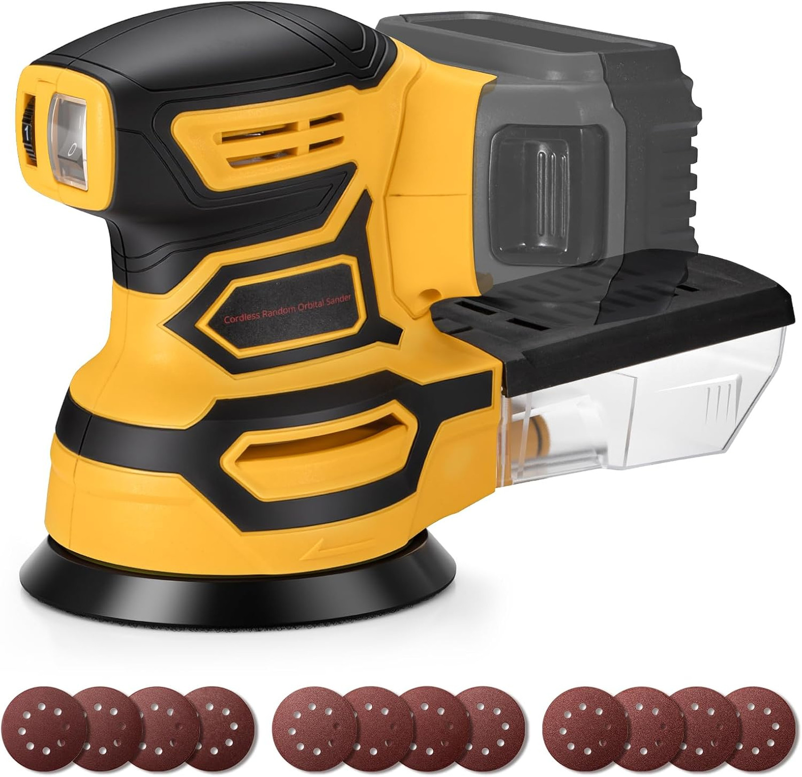 Cordless Orbital Sander for Dewalt 20V Battery Brushless 6 Speed 6000-12000 OPM