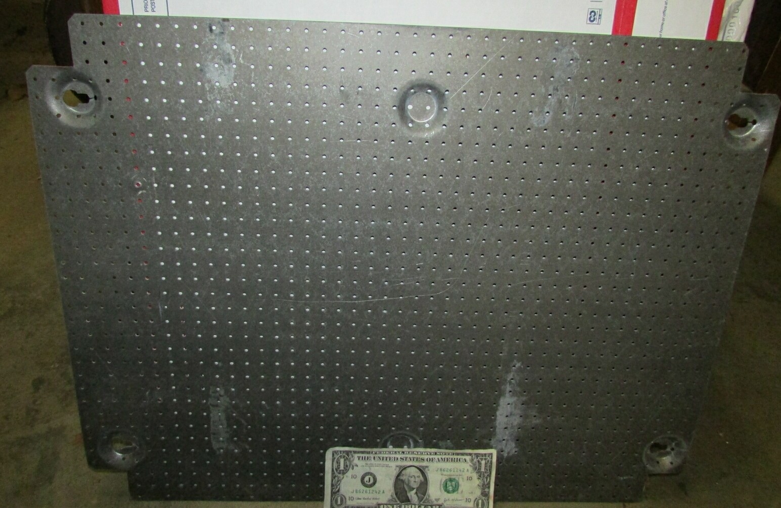 Heavy Duty Sheet Steel Pegboard, 21.75" x 16.5" x 1/2" Peg Spacing, .062 Thick