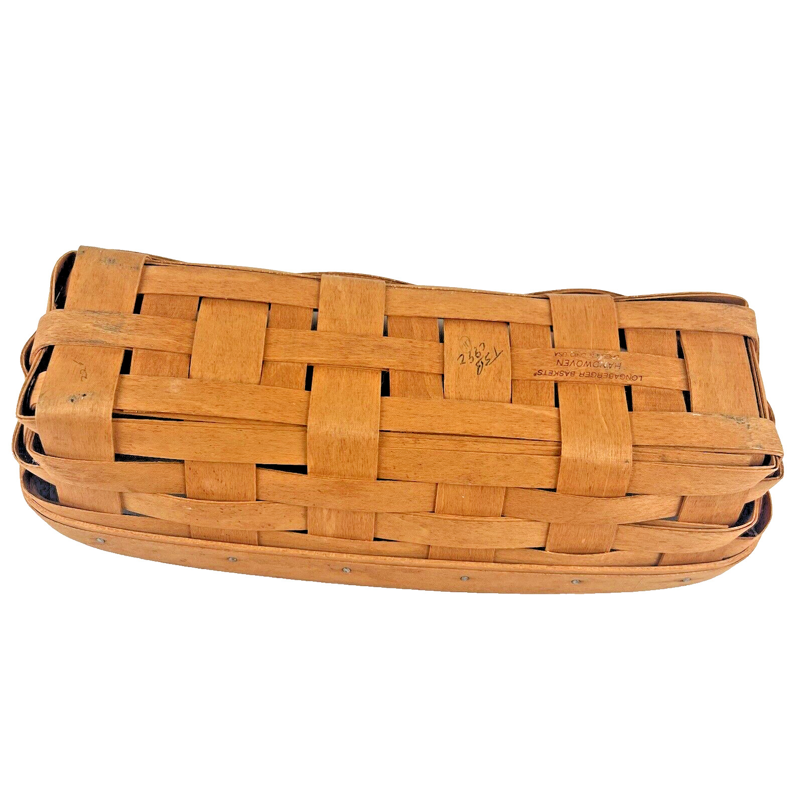🧺 VTG 1992 Longaberger Basket Rectangular Wood Handwoven Signed USA 🇺🇸