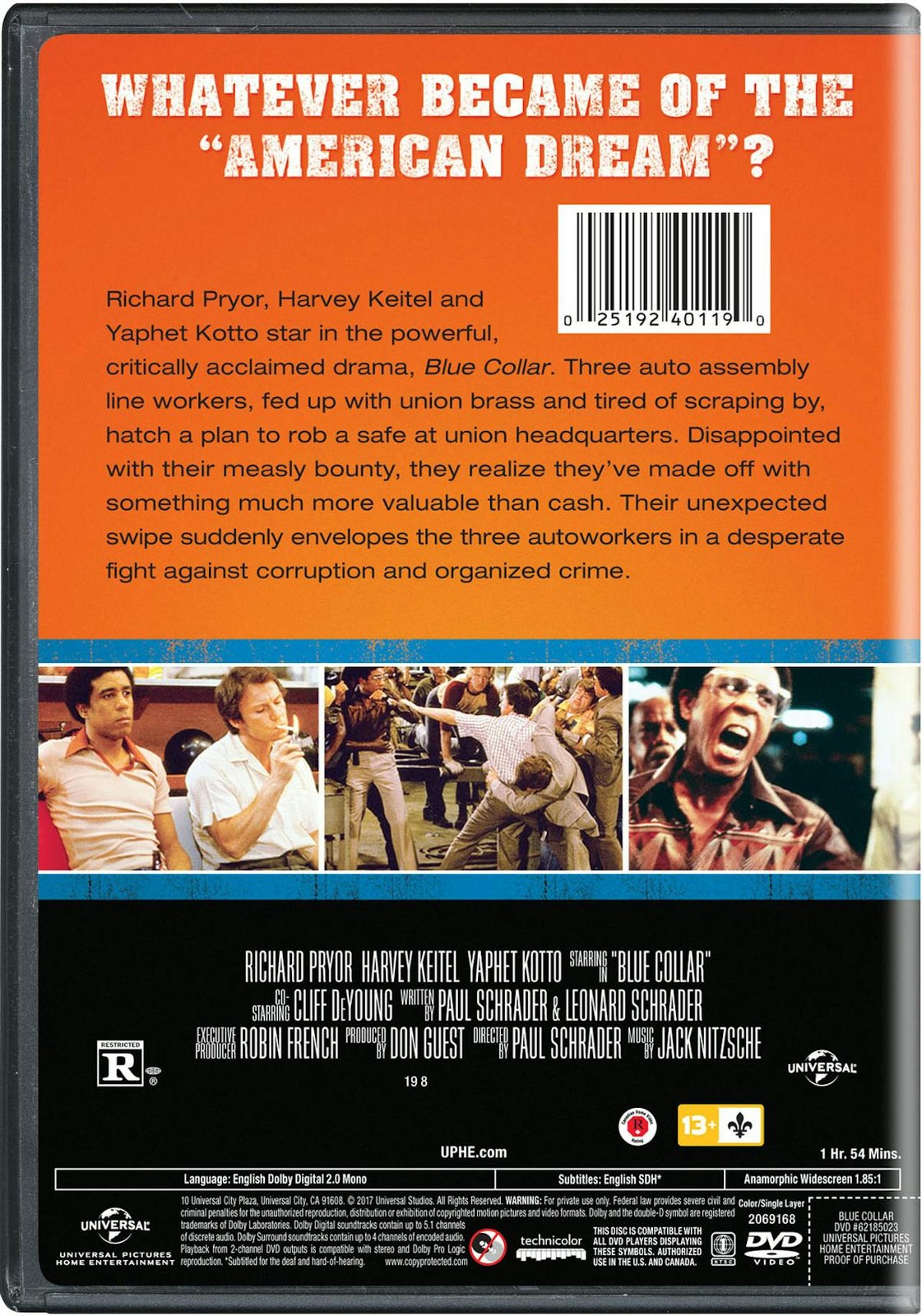 Blue Collar DVD Richard Pryor NEW
